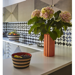 acapulco - panier ||| noir / naturel / orange