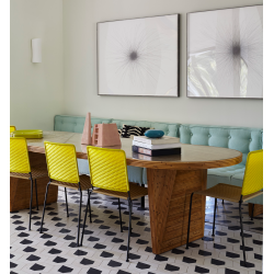 afro ||| jaune / turquoise