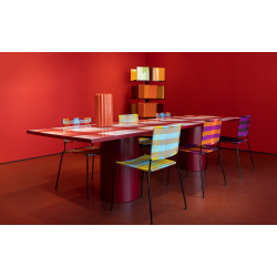 afro ||| tartan orange / aubergine / marron