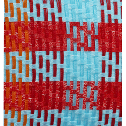 afro ||| tartan turquoise / orange / rouge