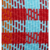 afro ||| tartan turquoise / orange / rouge