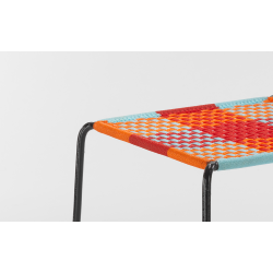 afro ||| tartan turquoise / orange / rouge