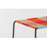afro ||| tartan turquoise / orange / rouge