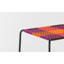 afro ||| tartan orange / aubergine / marron