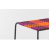 afro ||| tartan orange / aubergine / marron