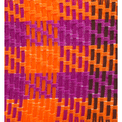 afro ||| tartan orange / aubergine / marron