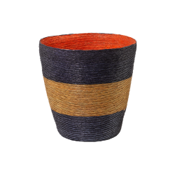 acapulco - panier ||| noir / cigare / orange